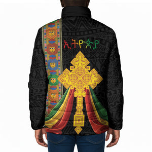 Ethiopia Lion Cross Padded Jacket Habesha Heritage Style