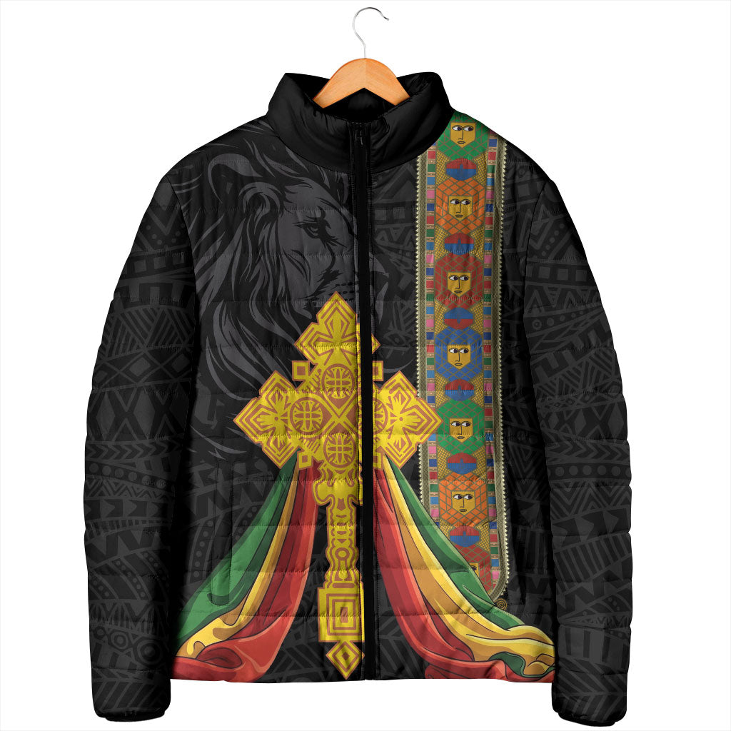 Ethiopia Lion Cross Padded Jacket Habesha Heritage Style