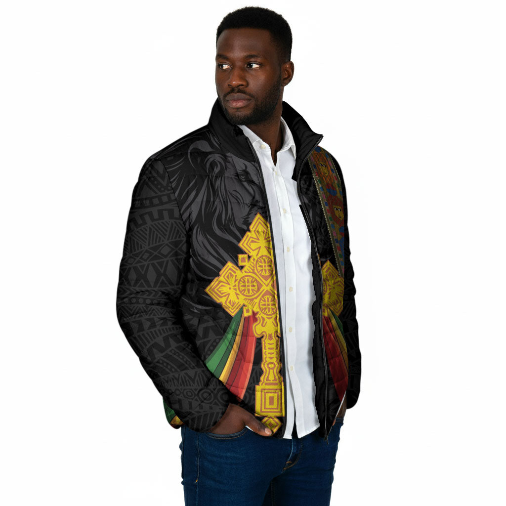 Ethiopia Lion Cross Padded Jacket Habesha Heritage Style