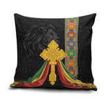 Ethiopia Lion Cross Pillow Cover Habesha Heritage Style