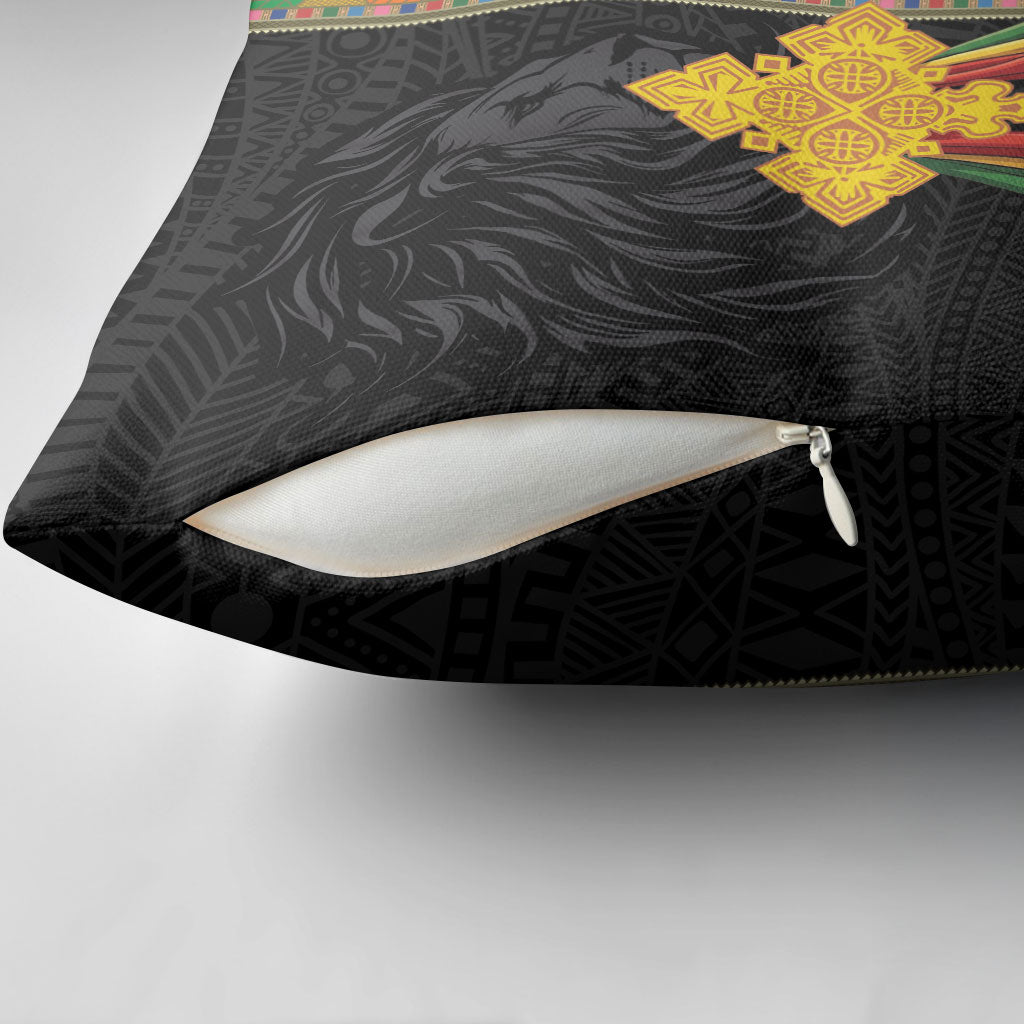 Ethiopia Lion Cross Pillow Cover Habesha Heritage Style