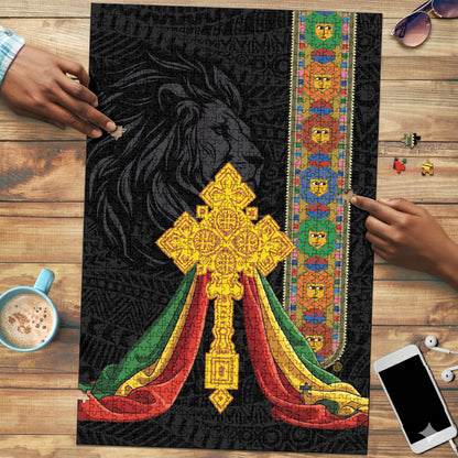 Ethiopia Lion Cross Puzzle Habesha Heritage Style