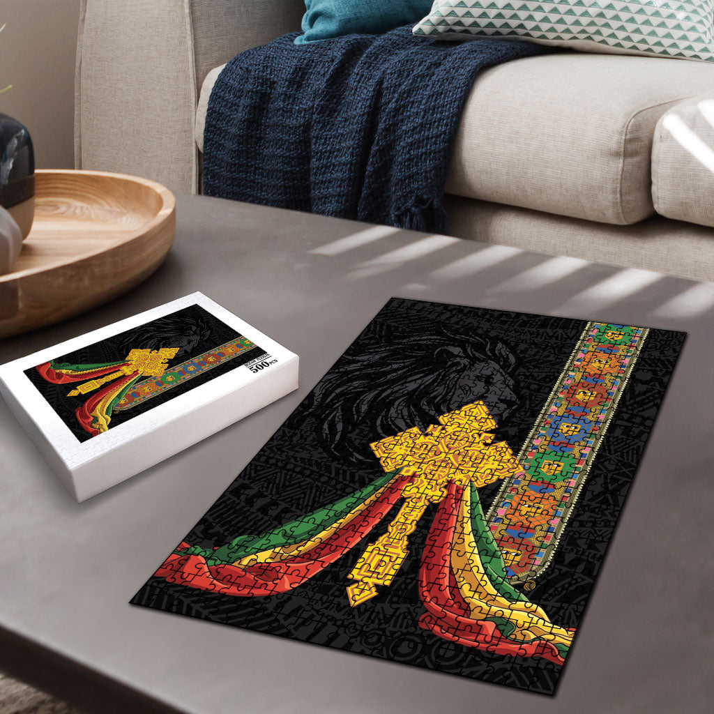 Ethiopia Lion Cross Puzzle Habesha Heritage Style