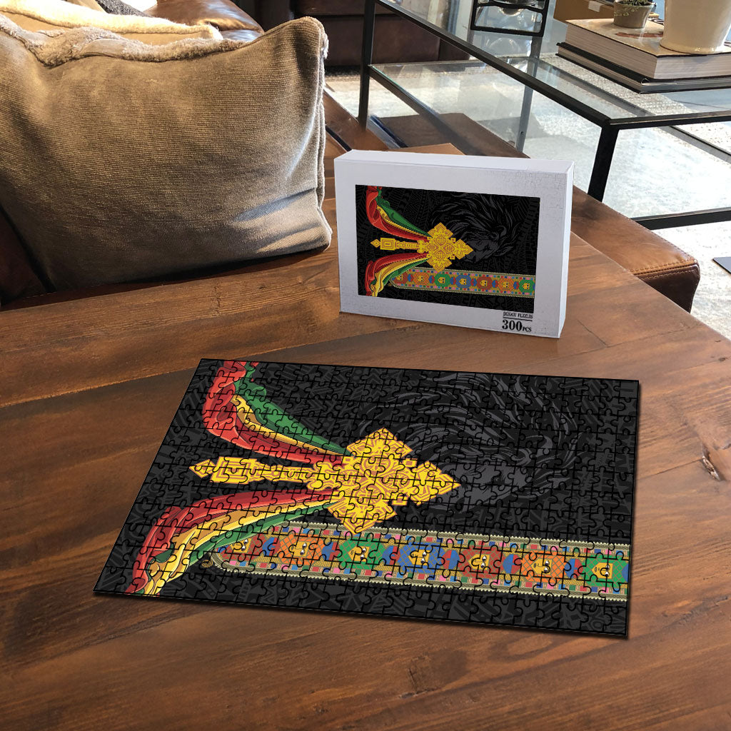 Ethiopia Lion Cross Puzzle Habesha Heritage Style