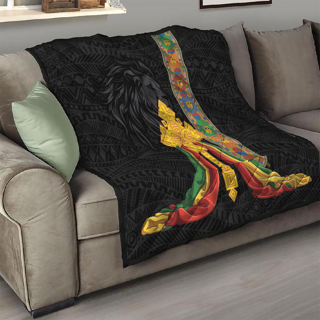 Ethiopia Lion Cross Quilt Habesha Heritage Style