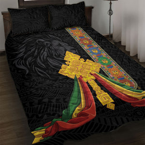 Ethiopia Lion Cross Quilt Bed Set Habesha Heritage Style