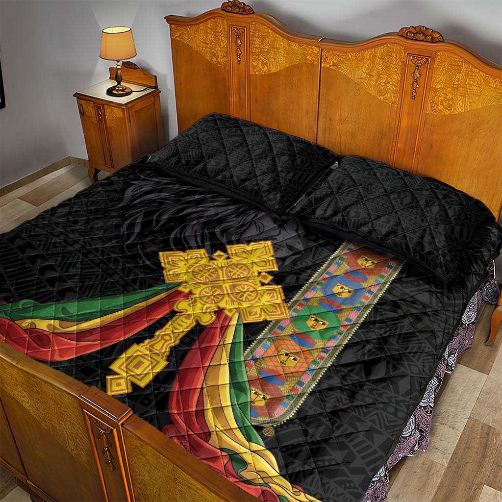 Ethiopia Lion Cross Quilt Bed Set Habesha Heritage Style