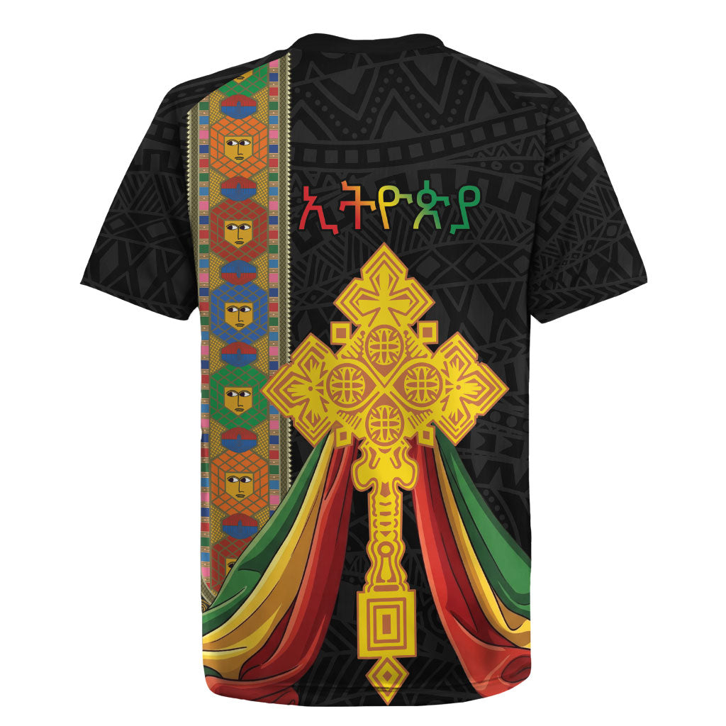 Ethiopia Lion Cross Rugby Jersey Habesha Heritage Style