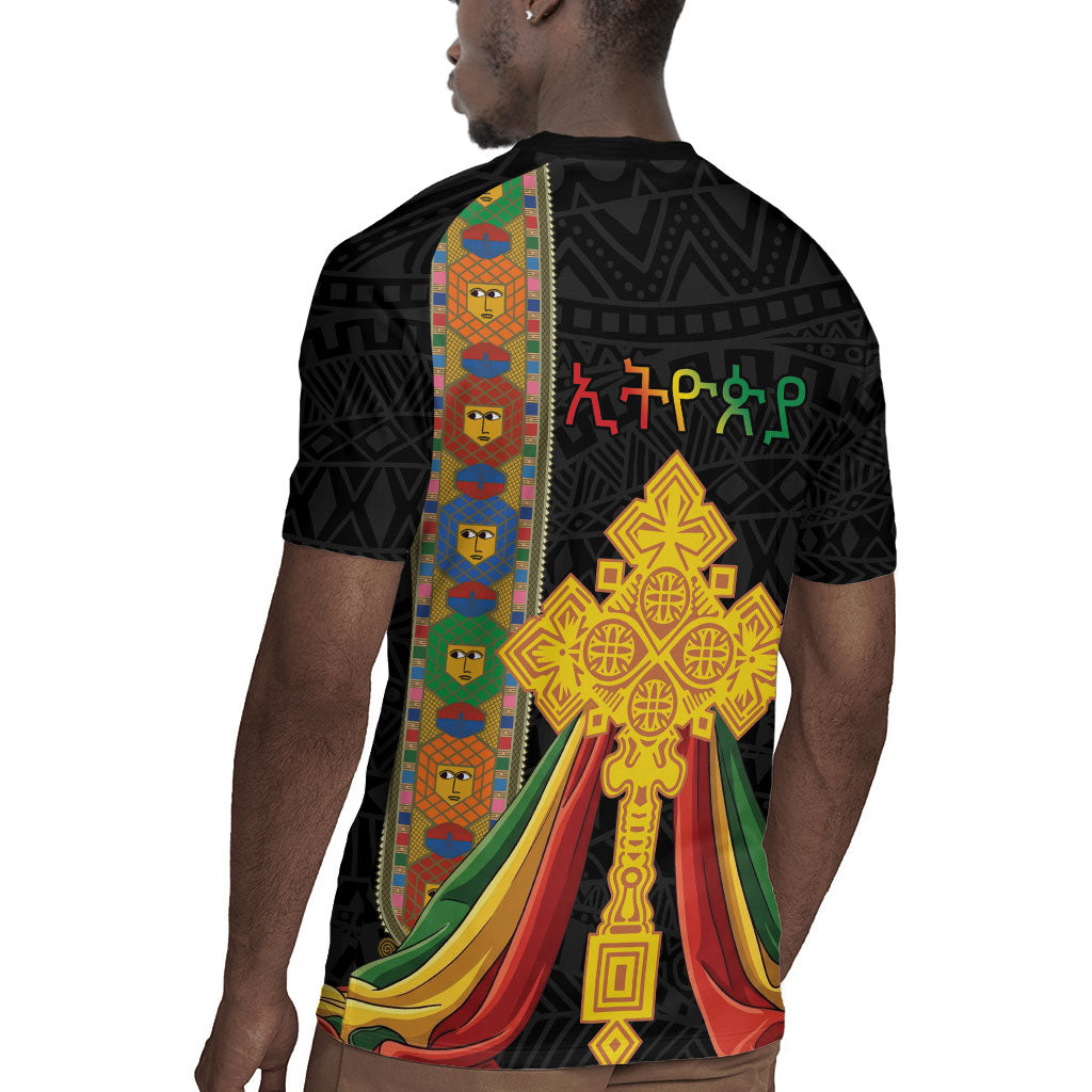 Ethiopia Lion Cross Rugby Jersey Habesha Heritage Style