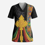 Ethiopia Lion Cross Scrub Top Habesha Heritage Style