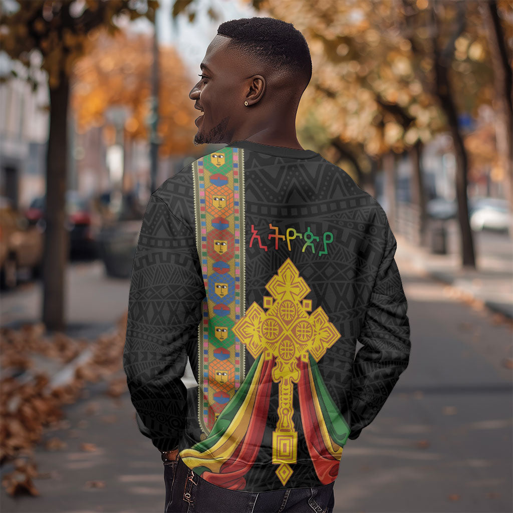 Ethiopia Lion Cross Sweatshirt Habesha Heritage Style