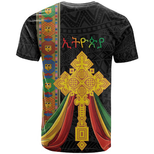 Ethiopia Lion Cross T shirt Habesha Heritage Style