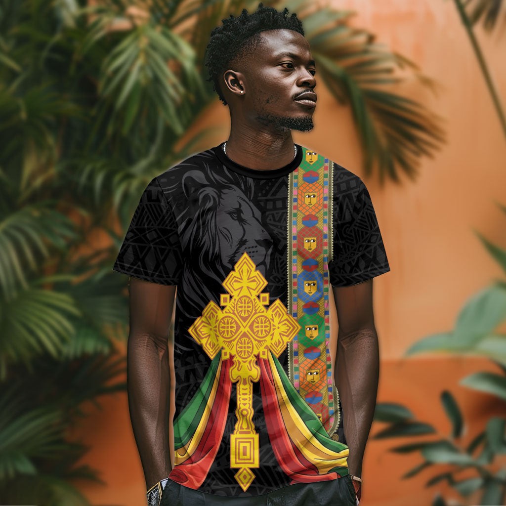 Ethiopia Lion Cross T shirt Habesha Heritage Style