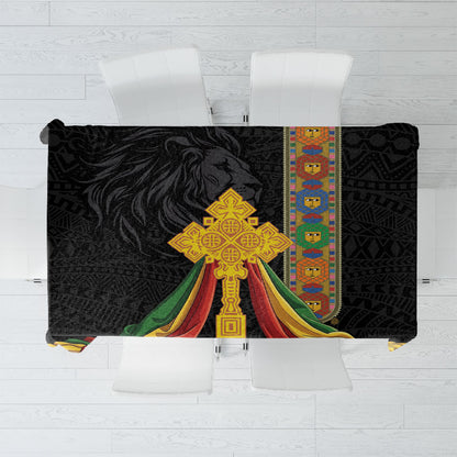 Ethiopia Lion Cross Tablecloth Habesha Heritage Style