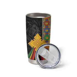 Ethiopia Lion Cross Tumbler Cup Habesha Heritage Style