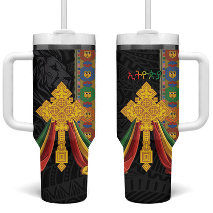 Ethiopia Lion Cross Tumbler With Handle Habesha Heritage Style