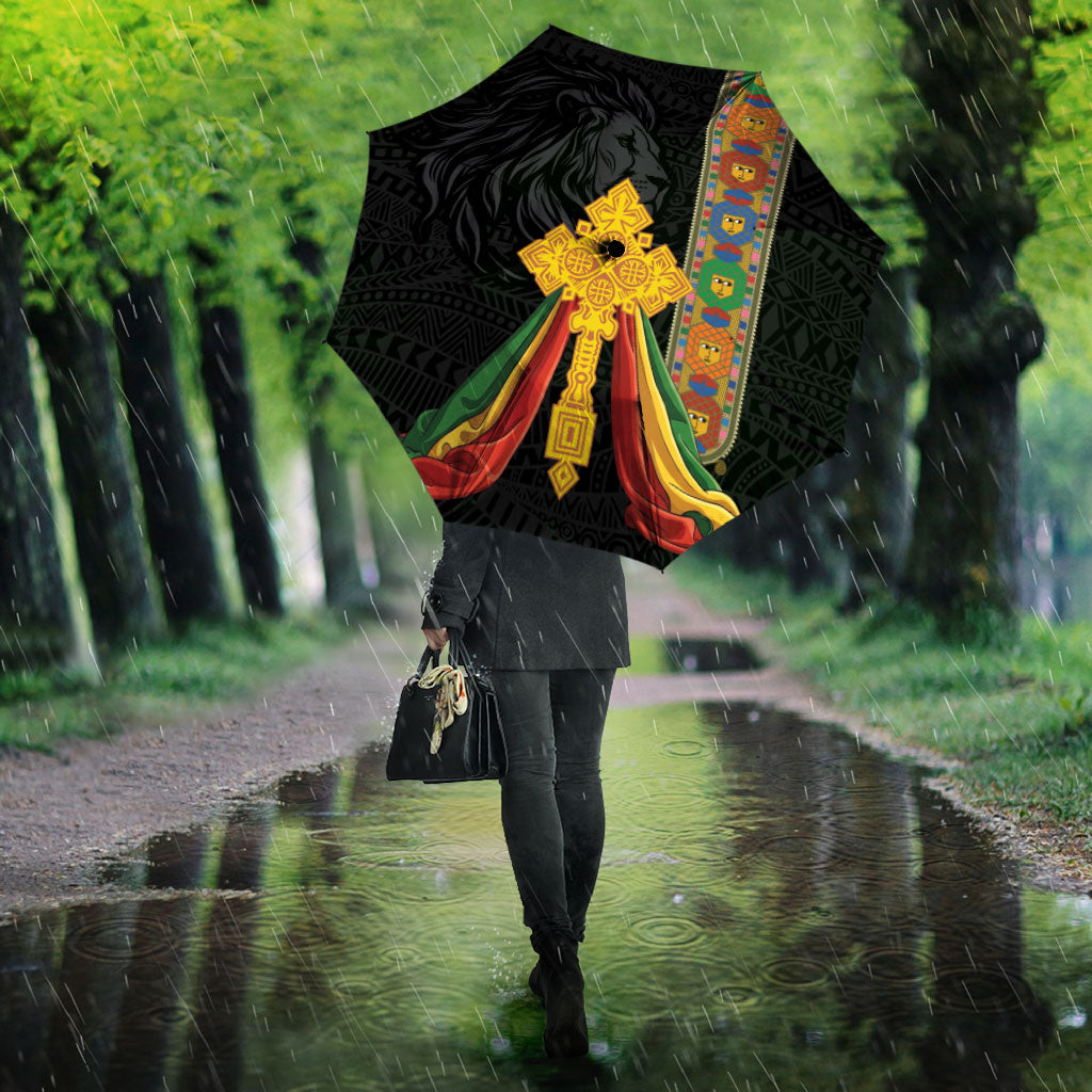 Ethiopia Lion Cross Umbrella Habesha Heritage Style
