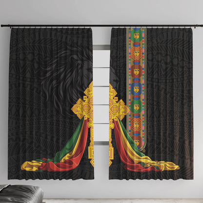 Ethiopia Lion Cross Window Curtain Habesha Heritage Style
