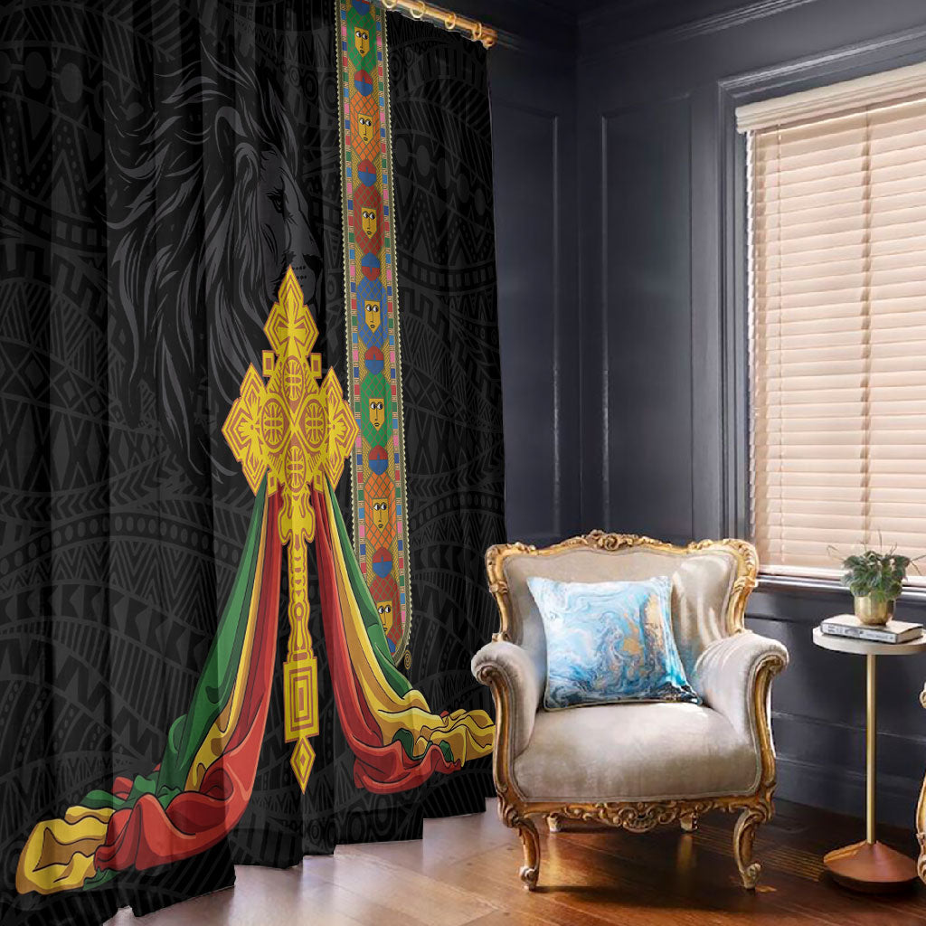 Ethiopia Lion Cross Window Curtain Habesha Heritage Style