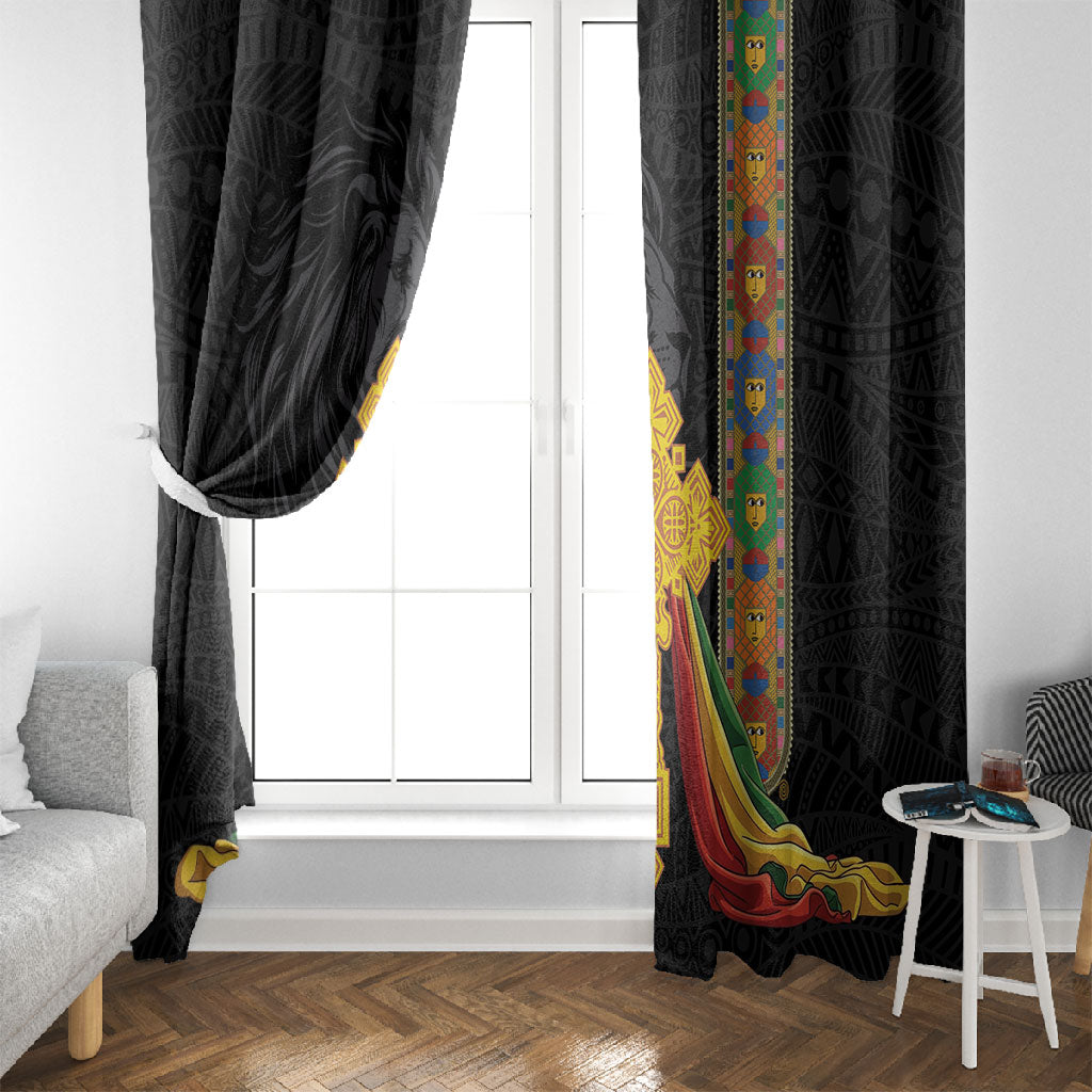 Ethiopia Lion Cross Window Curtain Habesha Heritage Style