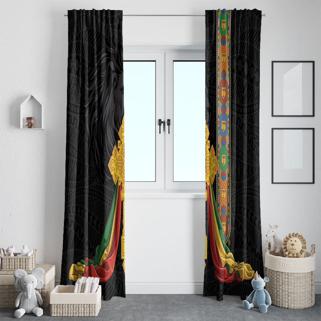 Ethiopia Lion Cross Window Curtain Habesha Heritage Style