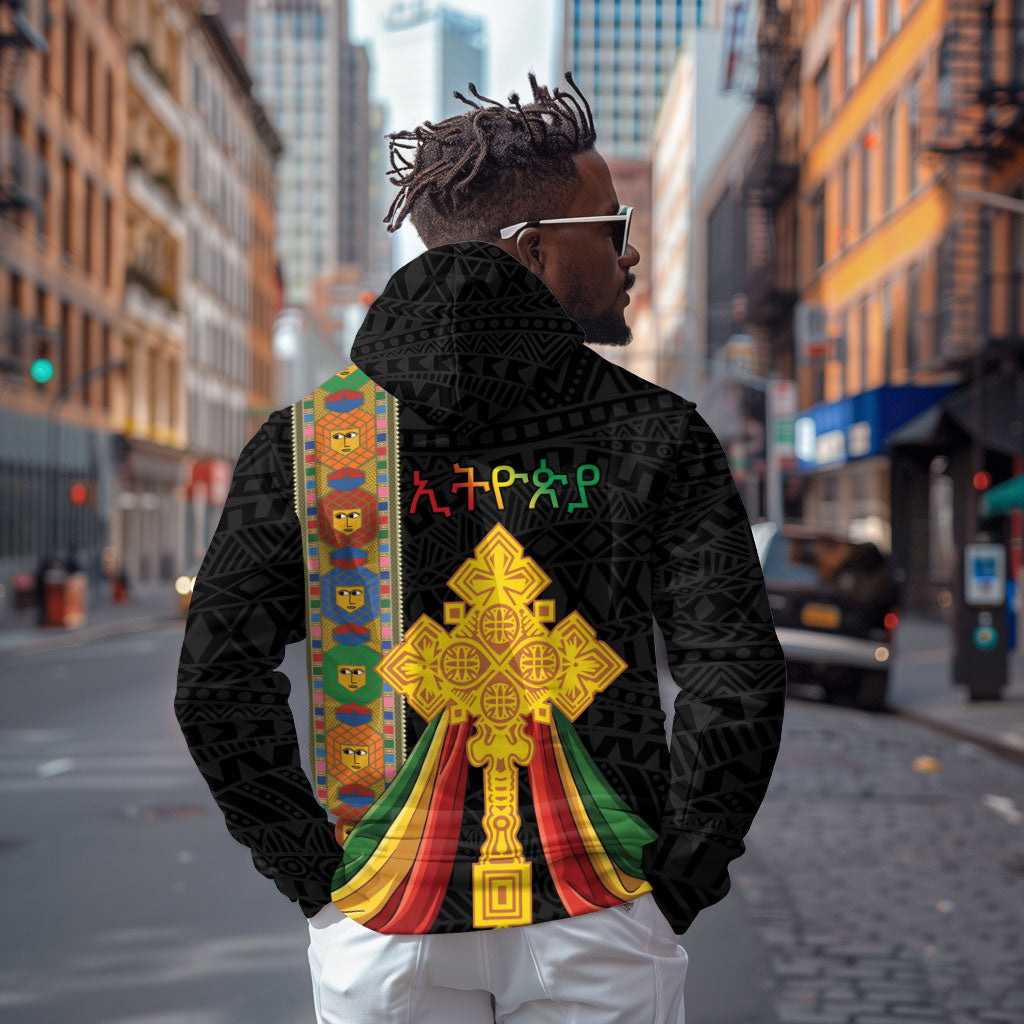 Ethiopia Lion Cross Zip Hoodie Habesha Heritage Style