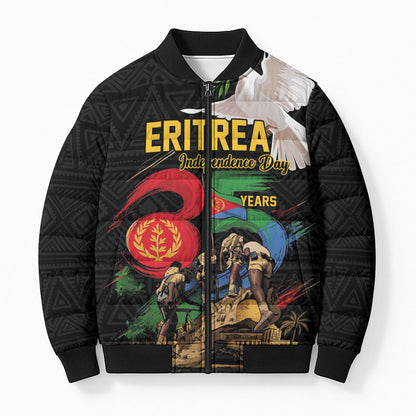 Personalized Eritrea Independence 35 Years Bomber Puffer Jacket Freedom Fighters Heritage