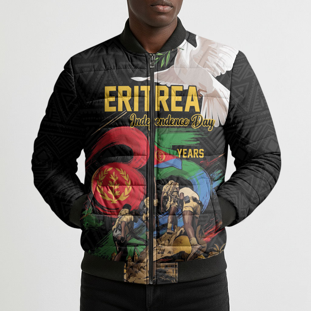 Personalized Eritrea Independence 35 Years Bomber Puffer Jacket Freedom Fighters Heritage