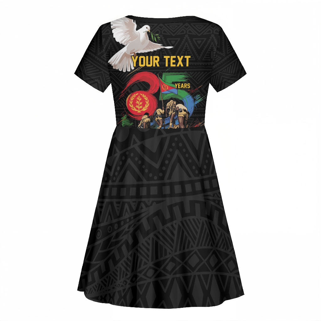 Personalized Eritrea Independence 35 Years Kid Short Sleeve Dress Freedom Fighters Heritage