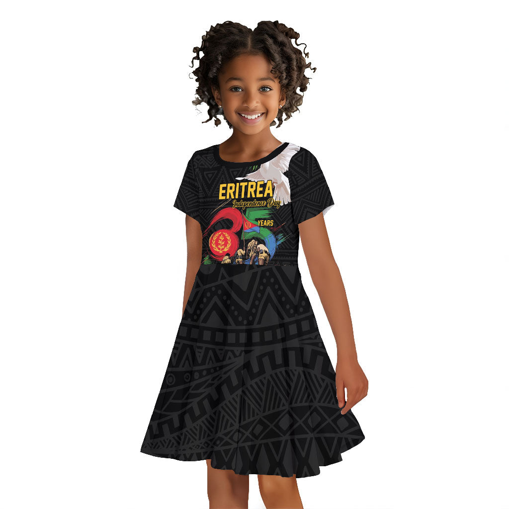 Personalized Eritrea Independence 35 Years Kid Short Sleeve Dress Freedom Fighters Heritage
