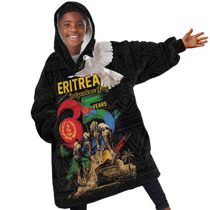 Personalized Eritrea Independence 35 Years Kid Wearable Blanket Hoodie Freedom Fighters Heritage