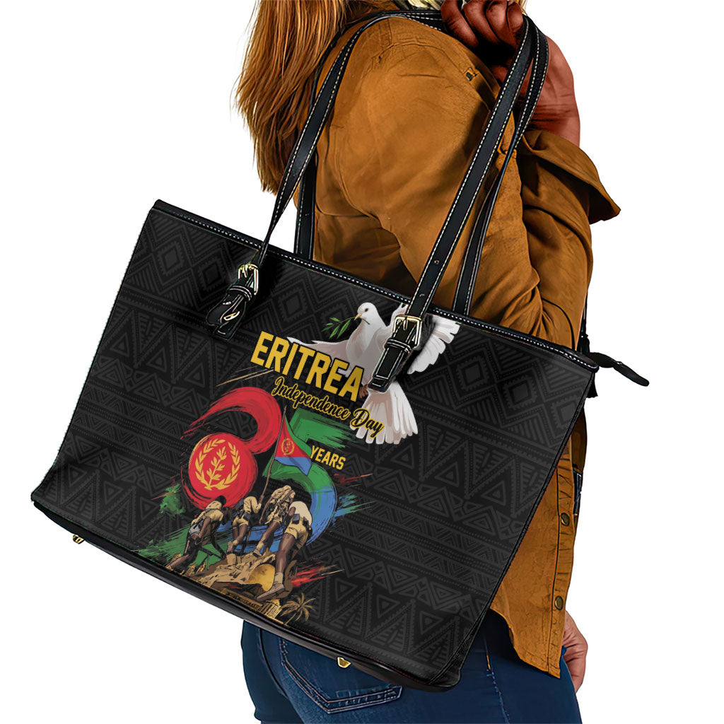 Eritrea Independence 35 Years Leather Tote Bag Freedom Fighters Heritage