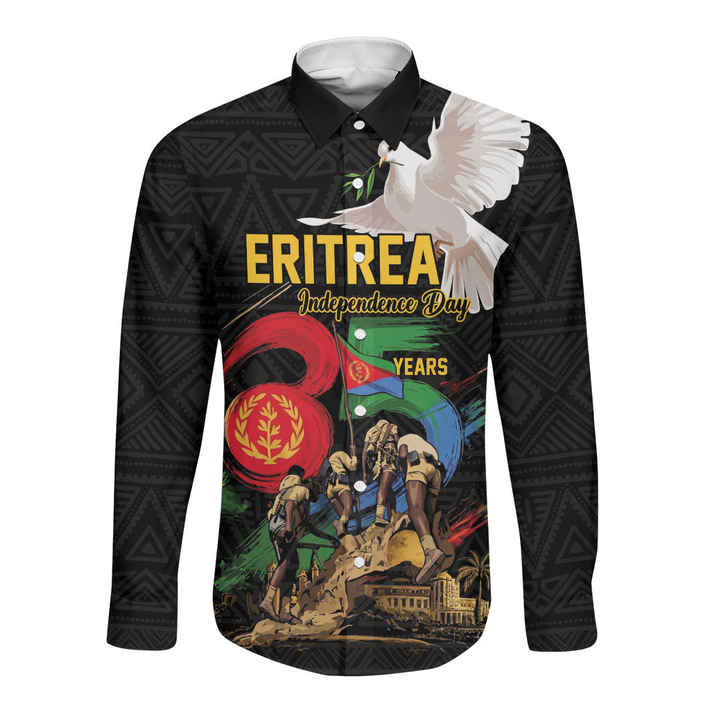 Personalized Eritrea Independence 35 Years Long Sleeve Button Shirt Freedom Fighters Heritage