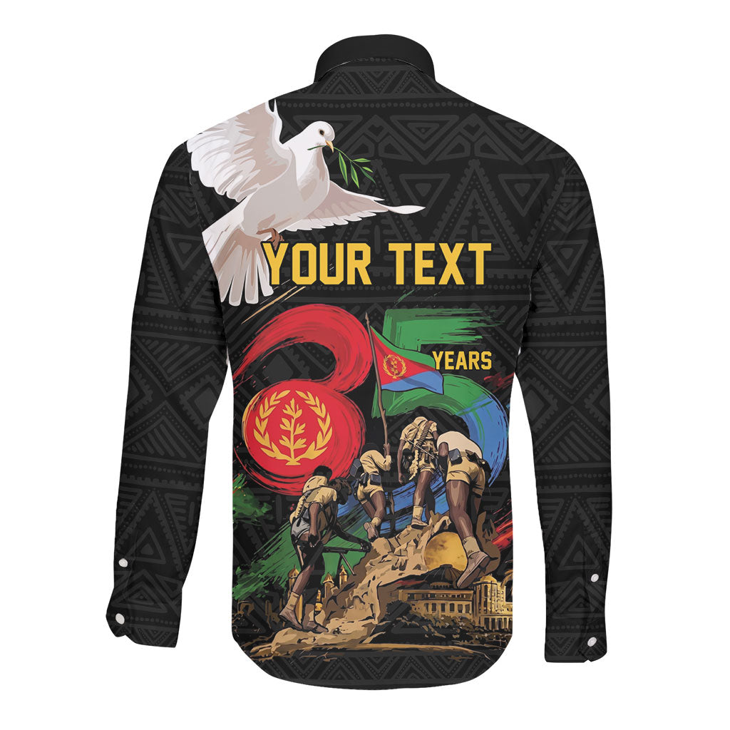 Personalized Eritrea Independence 35 Years Long Sleeve Button Shirt Freedom Fighters Heritage