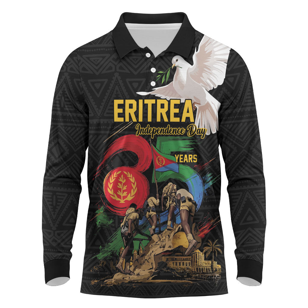 Personalized Eritrea Independence 35 Years Long Sleeve Polo Shirt Freedom Fighters Heritage