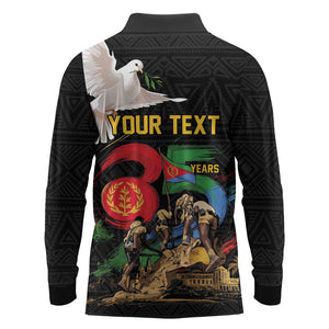 Personalized Eritrea Independence 35 Years Long Sleeve Polo Shirt Freedom Fighters Heritage