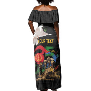 Personalized Eritrea Independence 35 Years Off Shoulder Maxi Dress Freedom Fighters Heritage