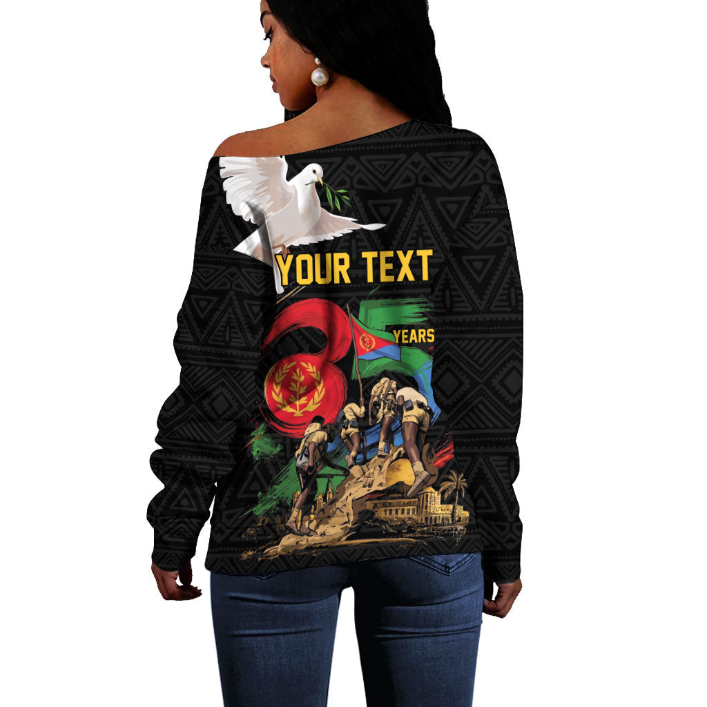 Personalized Eritrea Independence 35 Years Off Shoulder Sweater Freedom Fighters Heritage