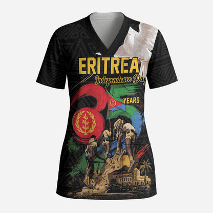 Personalized Eritrea Independence 35 Years Scrub Top Freedom Fighters Heritage
