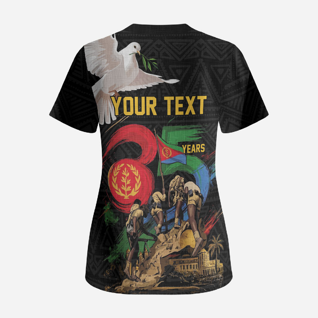 Personalized Eritrea Independence 35 Years Scrub Top Freedom Fighters Heritage