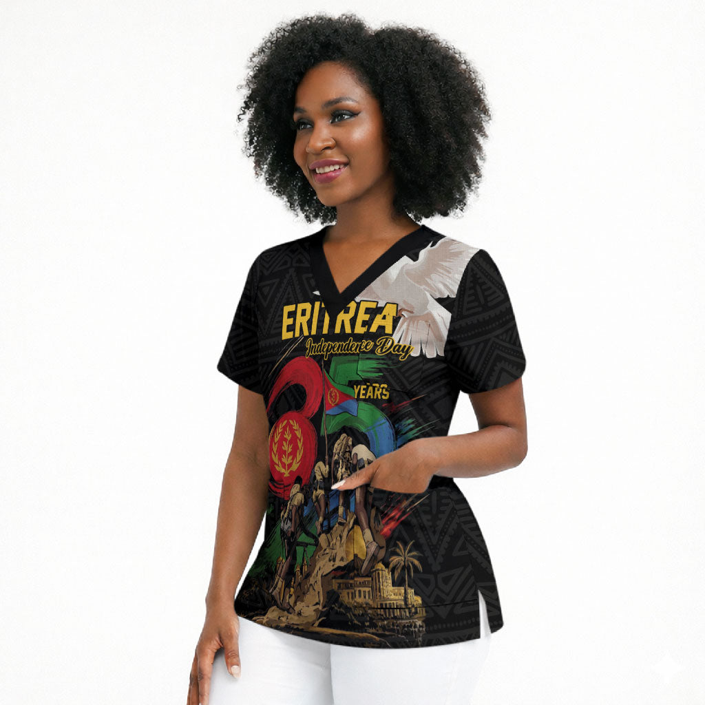 Personalized Eritrea Independence 35 Years Scrub Top Freedom Fighters Heritage