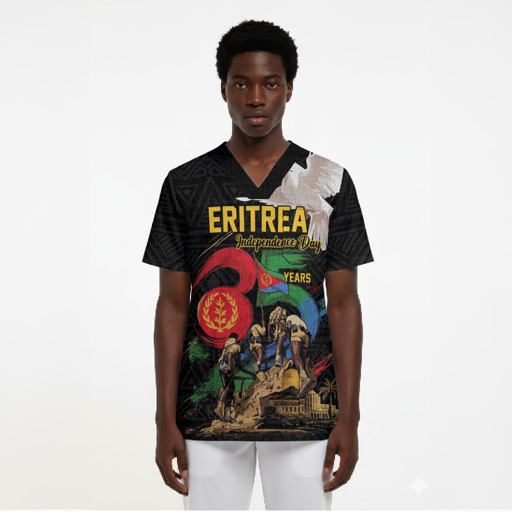 Personalized Eritrea Independence 35 Years Scrub Top Freedom Fighters Heritage