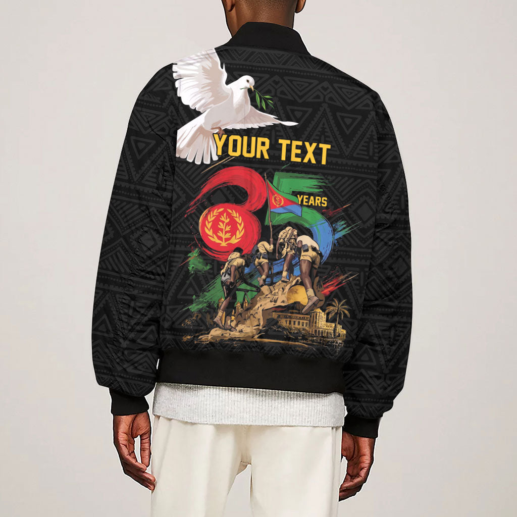 Personalized Eritrea Independence 35 Years Sleeve Zip Bomber Jacket Freedom Fighters Heritage