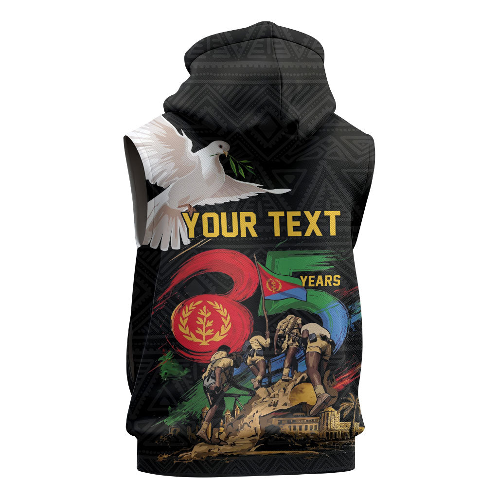 Personalized Eritrea Independence 35 Years Sleeveless Hoodie Freedom Fighters Heritage