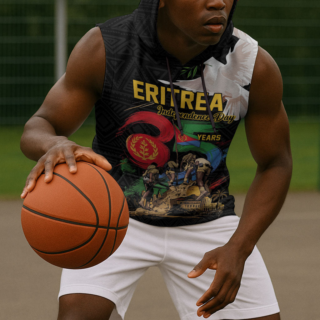 Personalized Eritrea Independence 35 Years Sleeveless Hoodie Freedom Fighters Heritage