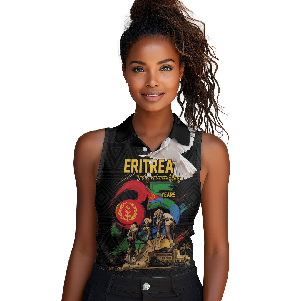 Personalized Eritrea Independence 35 Years Women Sleeveless Polo Shirt Freedom Fighters Heritage