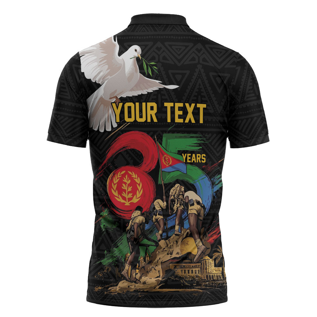 Personalized Eritrea Independence 35 Years Zipper Polo Shirt Freedom Fighters Heritage