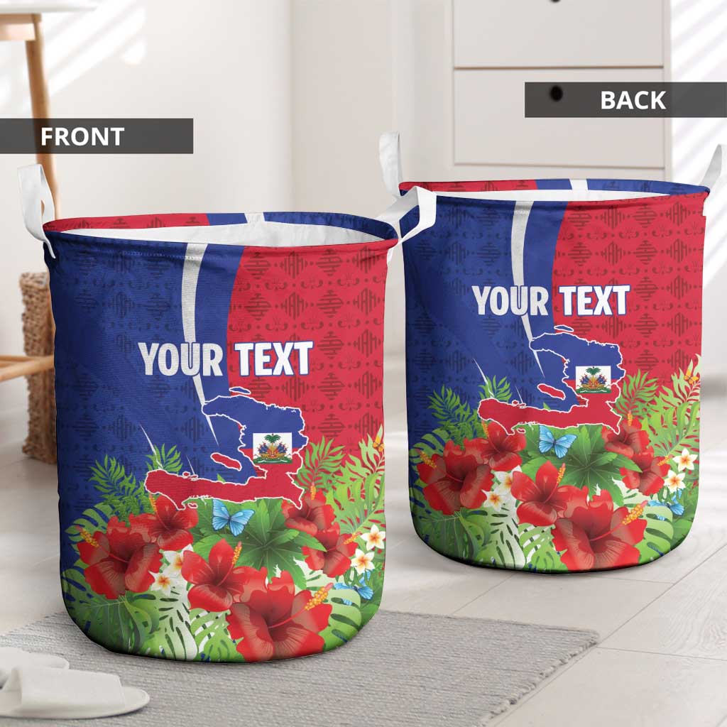 Personalized Afro-Haitians Tropical Laundry Basket Fleur-De-Lis Veves Motif - African Pride