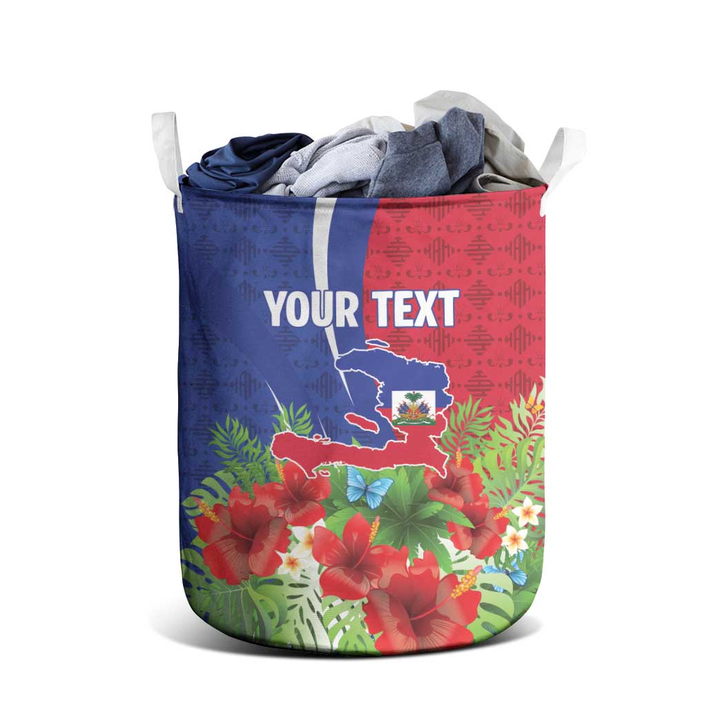 Personalized Afro-Haitians Tropical Laundry Basket Fleur-De-Lis Veves Motif - African Pride