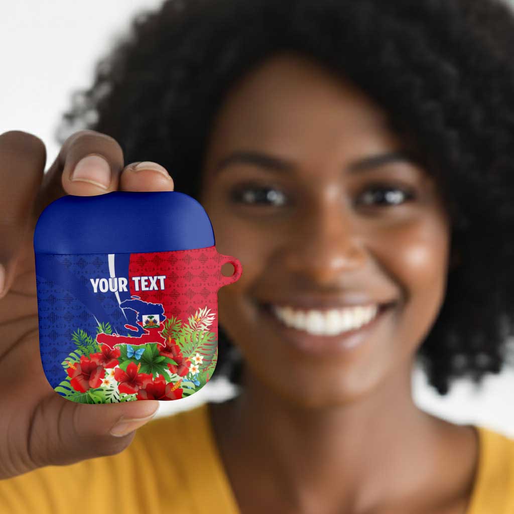 Personalized Afro-Haitians Tropical AirPods Case Fleur-De-Lis Veves Motif - African Pride